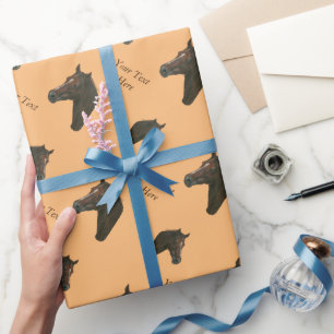 Papel De Presente Equino retrato de cavalo-do-castanho