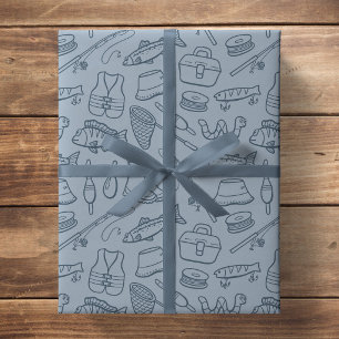 Papel De Presente Equipamento de Pesca Infantil Pescador de Peixes A