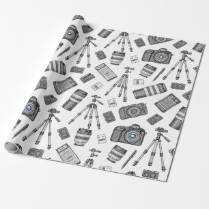Papel De Presente Equipamento Fotográfico Antigo Padrão