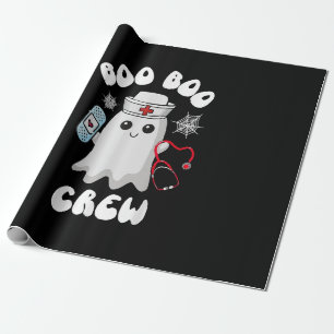 Papel De Presente Equipe Boo Boo Enfermeira Fofa Fantasma Halloween