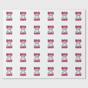 Papel De Presente Equipe Boo Enfermeira Fantasma Design Vetorial Hal