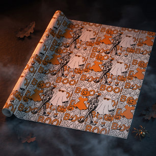 Papel De Presente Equipe Cute Boo Amigos de Halloween