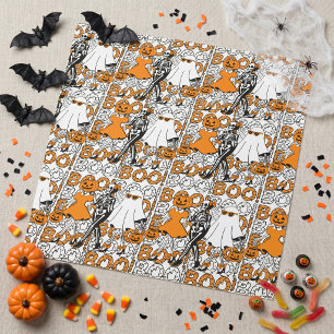 Papel De Presente Equipe Cute Boo Amigos de Halloween