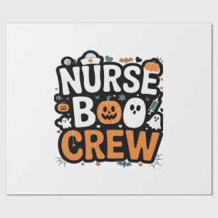 Papel De Presente Equipe da Enfermeira Boo Halloween Herói da Saúde