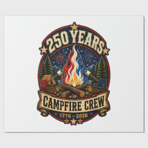 Papel De Presente Equipe de Fogueira de 250 Anos 1776 2026 250º 4 de