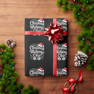 Papel De Presente Equipe de Mahjong de Natal Chapéu do Papai Noel Az