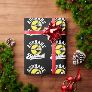 Papel De Presente Equipe Retroativa de NOME ADD do Jogador de Softba