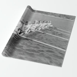 Papel De Presente EQUIPE Vintage, sport, row, time, boat, retro, c