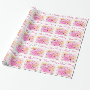Papel De Presente Esboço de flor em cor de cerejeira rosa fotografia