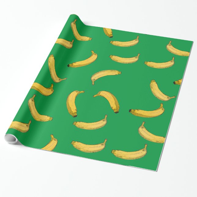 Papel De Presente esboço do padrão da banana (Desenrolado)