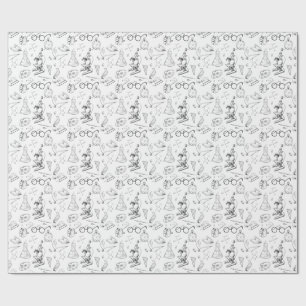 Papel De Presente esboços científicos embrulhando papel