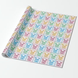Papel De Presente Esboços coloridos do elefante do bebê