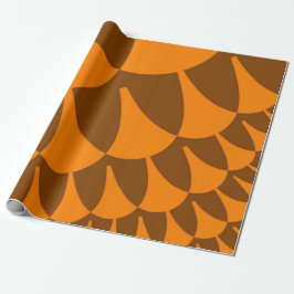 Papel De Presente Escalas castanho e laranja