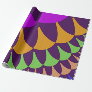 Papel De Presente Escalas de púrpura e laranja