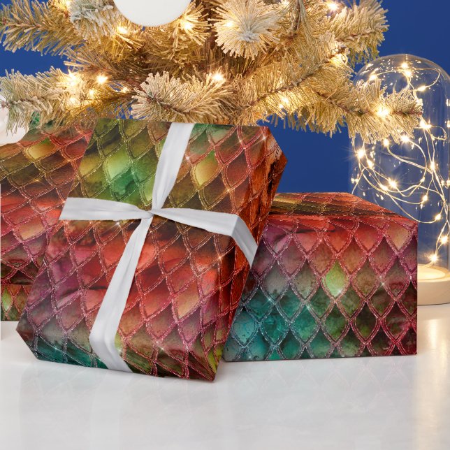 Papel De Presente Escalas do Dragão Arco-Íris (Feriados)