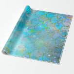 Papel De Presente Escalas iridescentes bonito da sereia do Shimmer<br><div class="desc">papel de envolvimento feito sob encomenda</div>