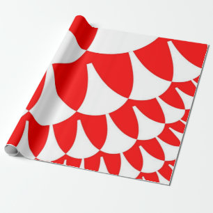 Papel De Presente Escalas Vermelhas e Brancas