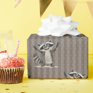 Papel De Presente Escama grande marrom tema guaxinim para artesanato