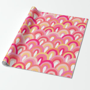 Papel De Presente Escamudo japonês padrão uniforme, chuva colorida