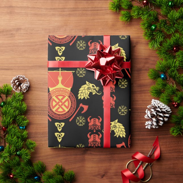 Papel De Presente Escandinávia Viking Norsêmen Home Decor (Presente de Natal)
