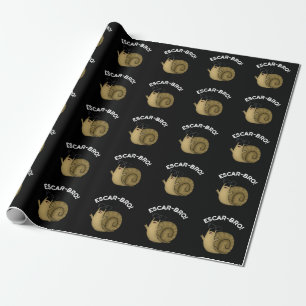 Papel De Presente Escar-bro Funny French Escargot Snail Pun Dark BG