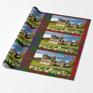 Papel De Presente Escocês Clan Fraser Castle Tartan Wrappaper