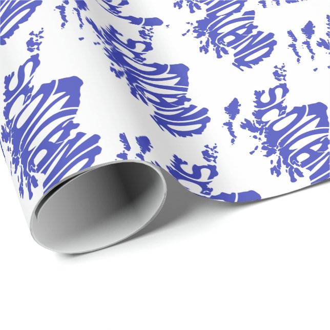 Papel De Presente Escócia Silhouette Word Art (Ponta do rolo)