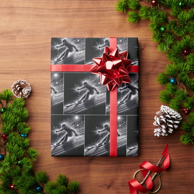 Papel De Presente Escória De descida Com Trilhos Leves (Presente de Natal)