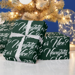 Papel De Presente Escrita elegante verde-escura ou malvada, engraçad