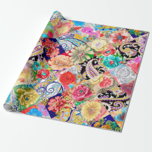 Papel De Presente Esculturas antigas em uma pintura moderna de óleo