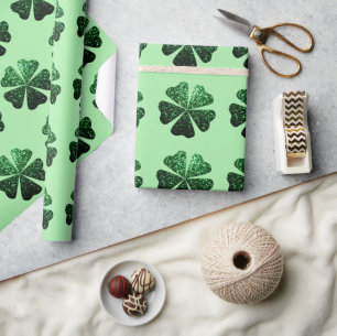 Papel De Presente Escuridão brilho verde Escuridão brilho Shamrock