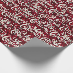 Papel De Presente Escuro - Feliz Natal vermelho dos confetes