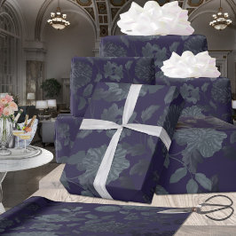 Papel De Presente Escuro Ombre Moderno Vintage Floral