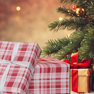 Papel De Presente escuro - tartan vermelho