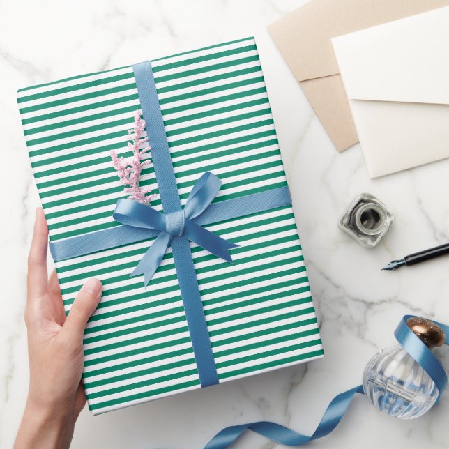 Papel De Presente Escuro Verde Azul Esmeralda - Greve de Cor Verão (Presentear)
