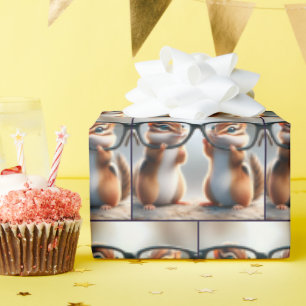 Papel De Presente Esfregões Purgando Pelos Óculos Pretos