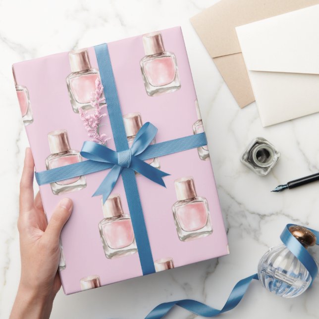 Papel De Presente Esmalte Rosa Bridal Shower (Presentear)