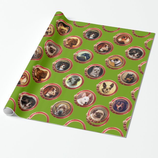PAPEL DE PRESENTE ESMALTES VITORIANOS / RETRATOS DE CÃES MINIATURA,  (Desenrolado)