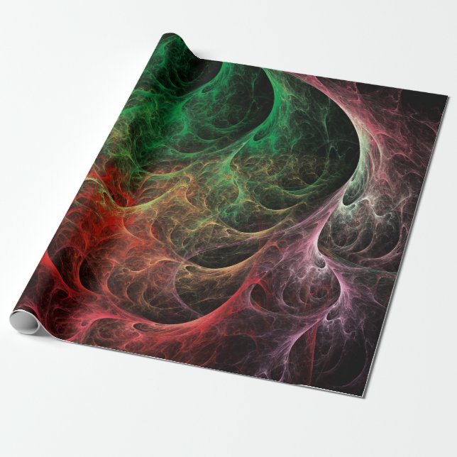 Papel De Presente Espaço de Fogo de Arte Abstrata (Desenrolado)