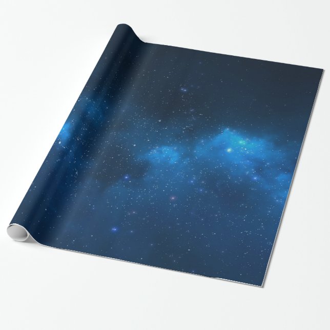 PAPEL DE PRESENTE ESPAÇO ESTRELADO (Desenrolado)