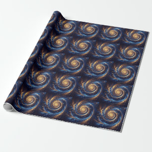 Papel De Presente Espaços Abstrato modernos - Real Azul e Suavimento