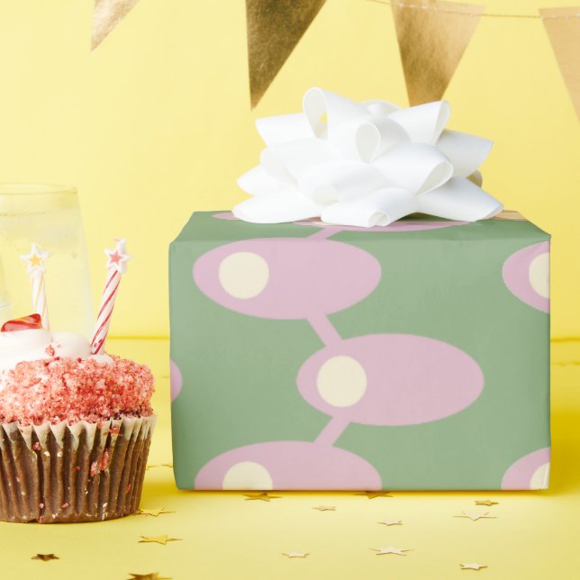 Papel De Presente Espaços Rosa (Festa de aniversário)