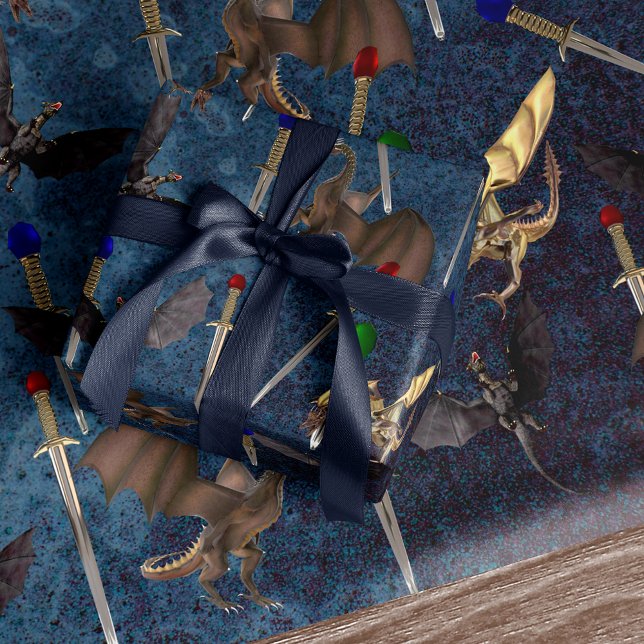 Papel De Presente Espada e Dragão (Criador carregado)