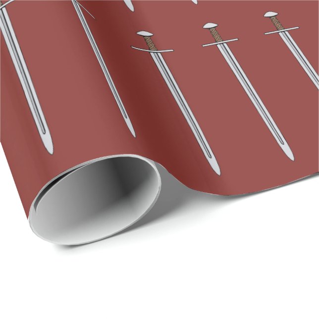 Papel De Presente Espada Norman Medieval (Ponta do rolo)