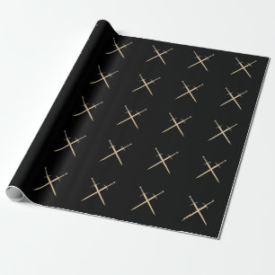 Papel De Presente Espada Templária De Madeira Isolada Em Fundo Bran