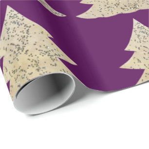 Papel De Presente Espadilha-de-neve em roxo