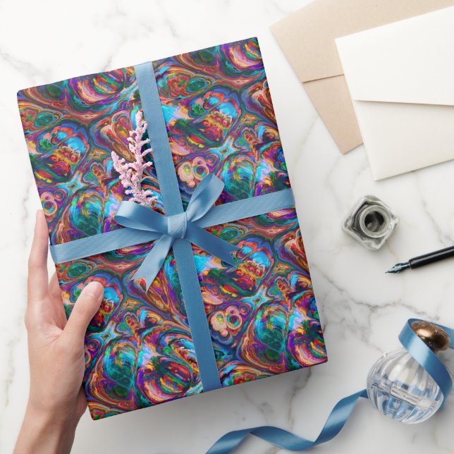 Papel De Presente Espalhamento Moderno de Tintas (Presentear)