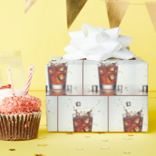 Papel De Presente Espalhar Cubos De Gelo Em Whiskey