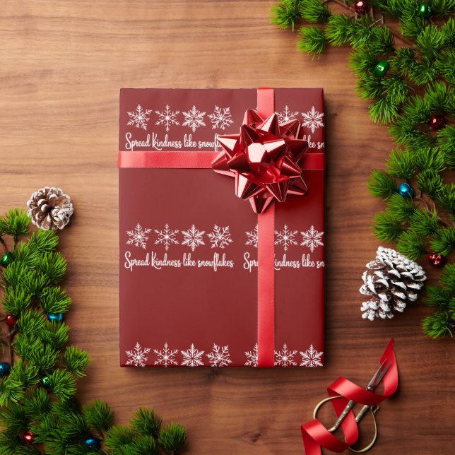Papel De Presente Espalhe Bondade Como Flocos de Neve Natal  (Presente de Natal)