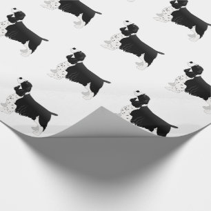 Papel De Presente Espanhol Springer Cachorro Básico Silhouette Preto